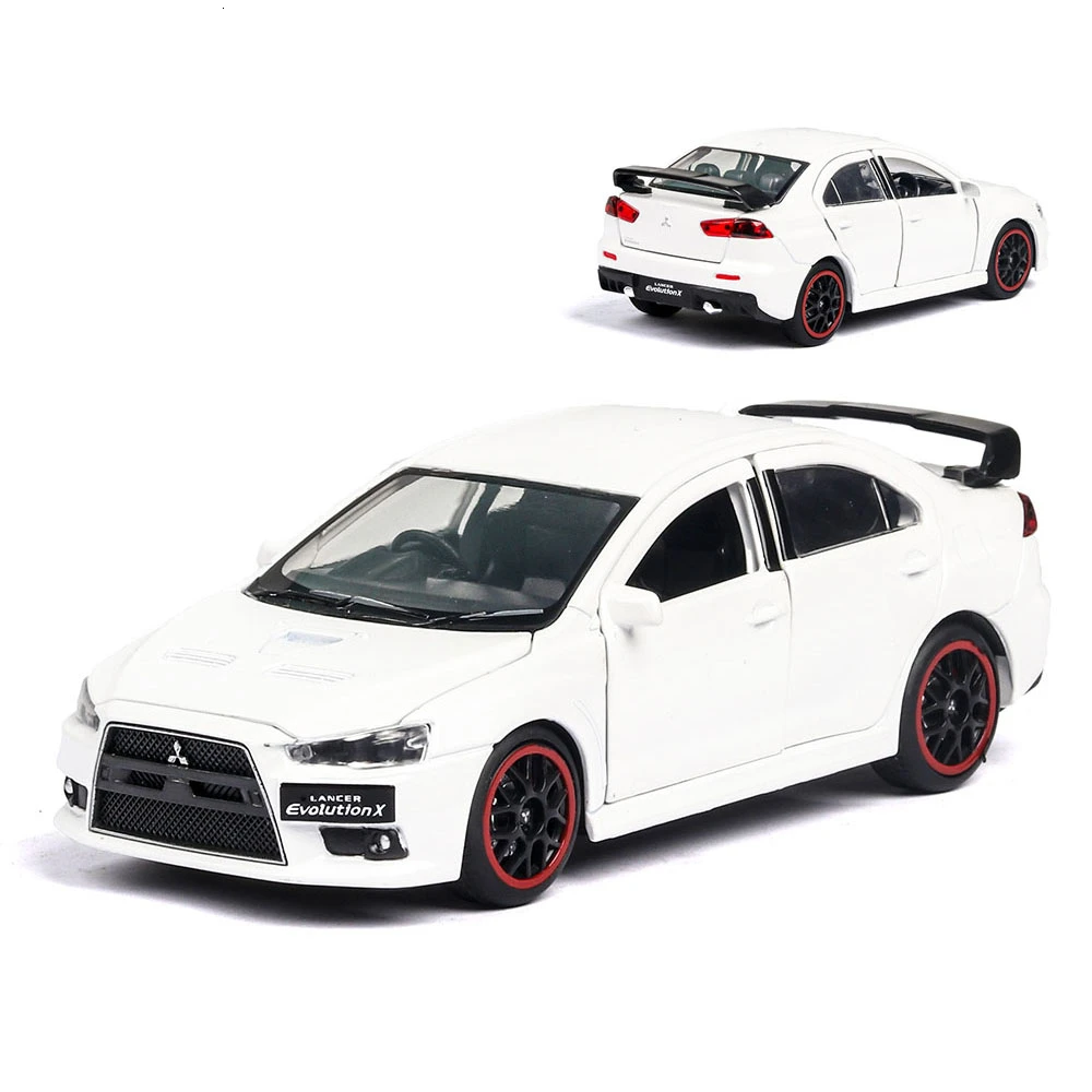 1:32 EVO транспортные средства Hot Wheel модель автомобиля металлический корпус двери можно открыть музыкальная с подсветкой машина литья под давлением игрушка - Цвет: White NO BOX