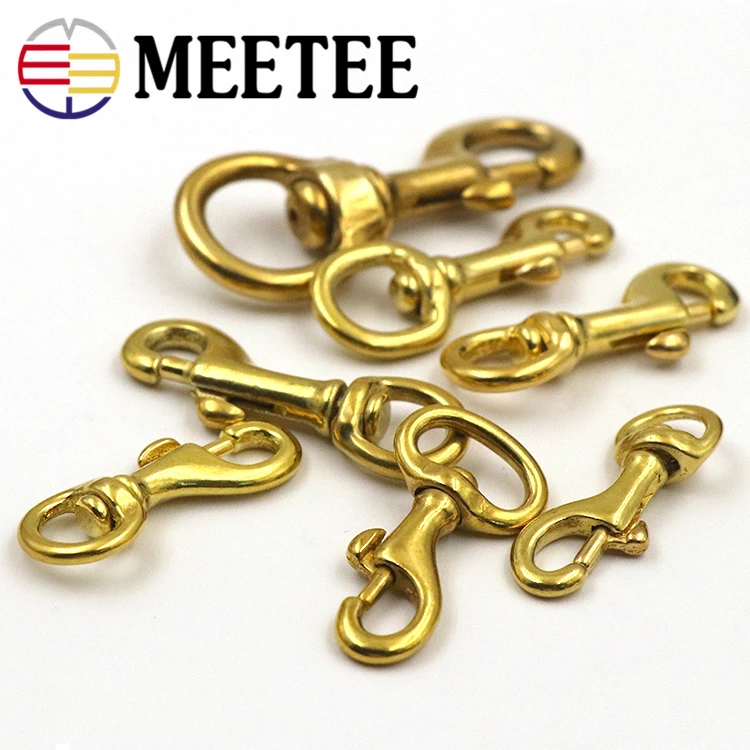 Meetee 2 шт. ID10 20mm Чистая латунь медная собака пряжки Лобстер оснастка Крючки DIY сумка