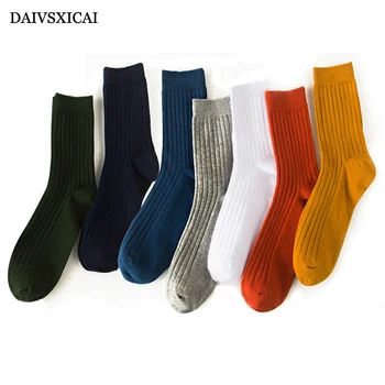 

3Pairs/lot=6pieces Autumn Winter Solid Color Socks Fashion Man Sweat-Absorbent Breathable College Wind Male Cotton Socks