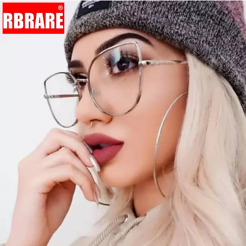 RBRARE новые роскошные золотые прозрачные очки негабаритные оптические плоское