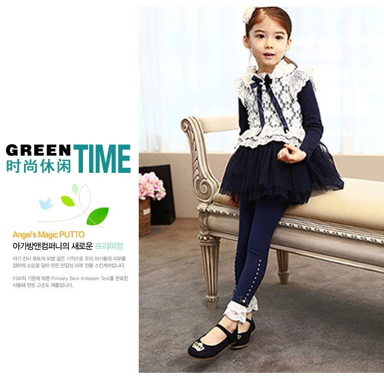 Spring And Autumn New Style Crawler Girls Pure Cotton Leggings Little Girl Outer Wear Pants Versatile
