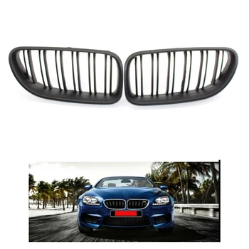 

For F06 F12 F13 6-Series 640i 650i M6 Style Flat 2012-17 Matte Black Front Grilles Grille 51137212849, 51137212850