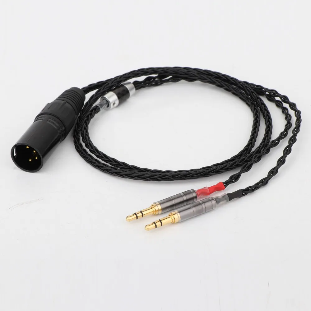 1PCS 2x3 5mm HIFI 4 pin XLR Male Balanced Headphone Upgrade Cable for Sundara Aventho focal elegia t1 t5p D7200 D