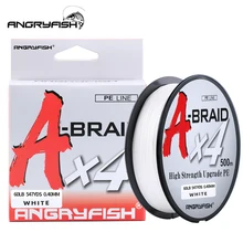 Angryfish A-плетеная 4 нити 500 м плетеная рыболовная леска PE леска плетеная многонитевая рыболовная леска для ловли карпа морская леска