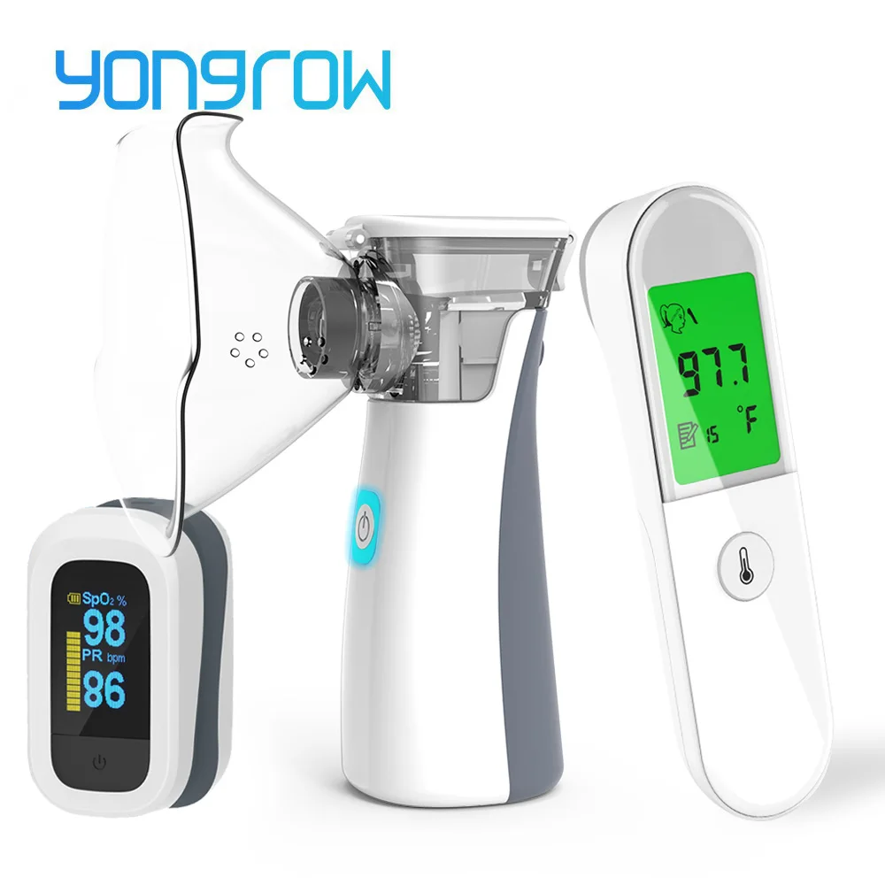 Yongrow OLED Пальчиковый Пульсоксиметр и ручной ингалятор астмы Детский термометр