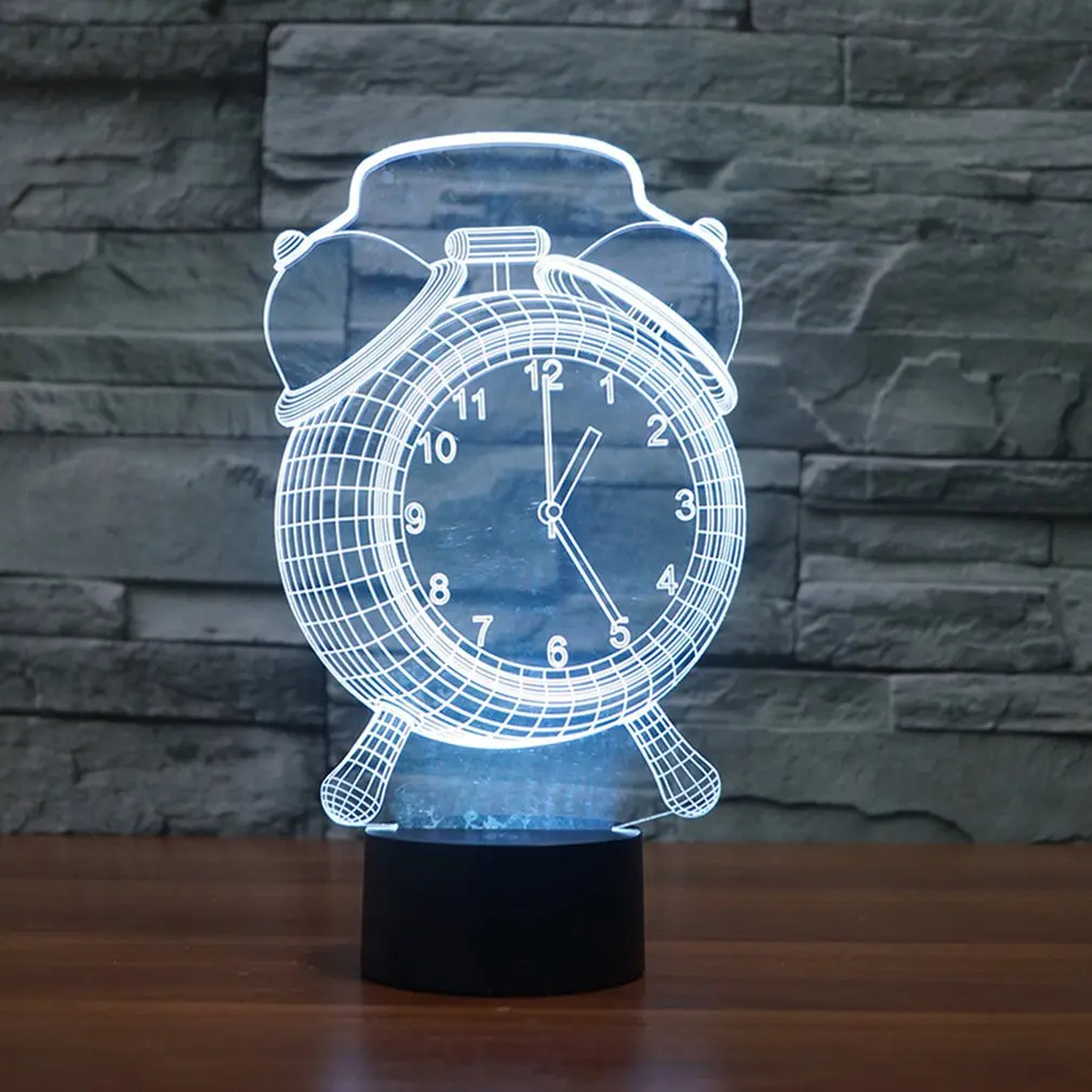 

Acrylic Material Colorful 3D Night Light Creative Electronic Led Night Light Clock Shape Night Light