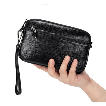 

Leisure shoulder bag 2020 new head leather strap satchel multi-functional mobile phone bag real leather women's bag