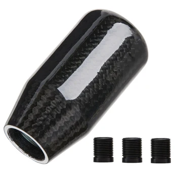 

Universal Shift Knob Shifter 100% Real Carbon Fiber With Adapter Black