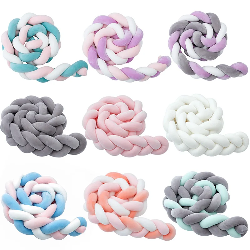 New Arrival 1-9 Baby Crib Bumper Cushion 1.5M/2M/3M Newborn Bed Braid Stuff Stroller Accessories Baby Room Decor Kids' things