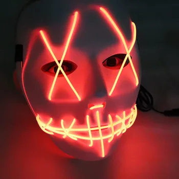 

Hot Style sales EL Cold Light Mask LED Light Luminous Mask with 3V Steady on Inverter for Halloween Party Supplies Christmas