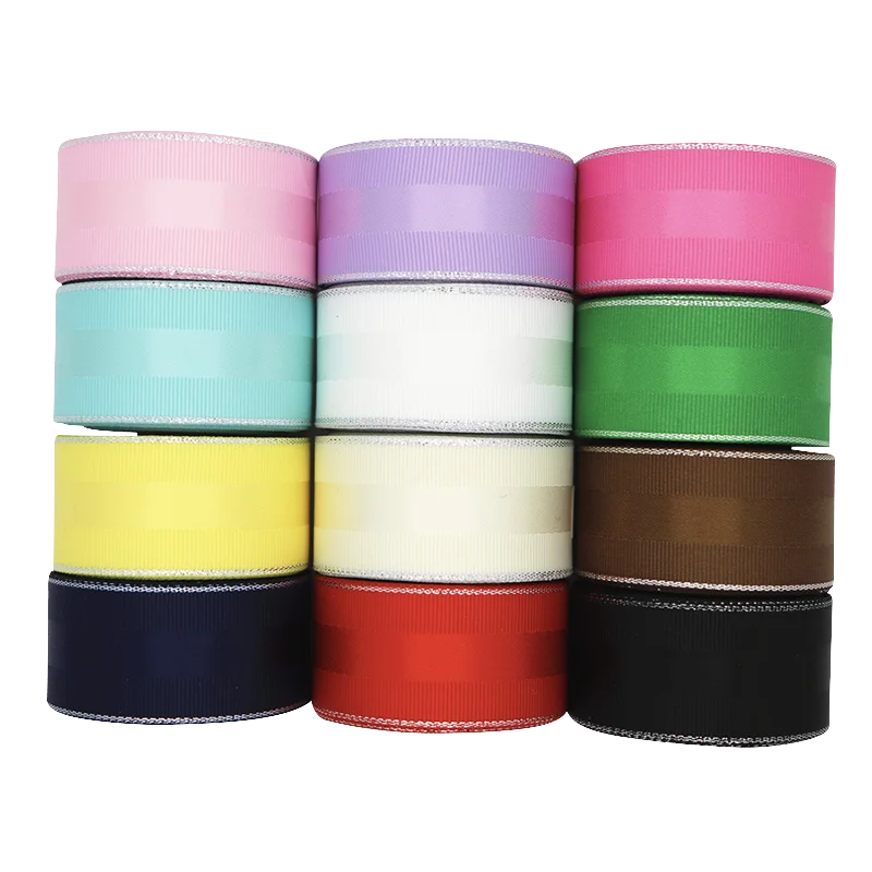 Glitter Silver Edge Grosgrain Satin Ribbon 10Yards 10MM/25MM/38MM Crafts DIY Hair Bows Birthday Party Decoration YM18011302 satin ribbons ribbon decoration ribbon supplies grosgrain ribbon