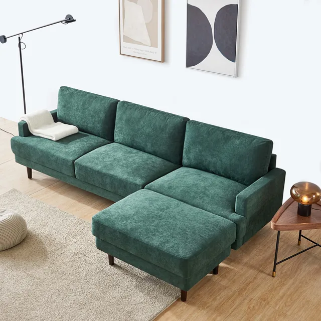 L Shape 3 Seater Couch w/ Ottoman 4