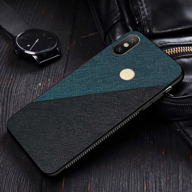 Etui,Cover,Case,For Xiaomi Redmi Note 5 pro Note5 Fabric Cloth Texure Bumper SiIicone Soft edge Bumper Frame Back Phone Cases - Color: green