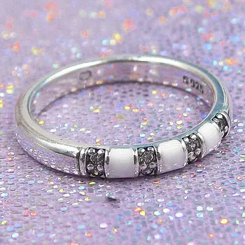 

Original Stones And Stripes Rings With Crystal For Women 925 Sterling Silver Ring Wedding Gift Fine Jewelry