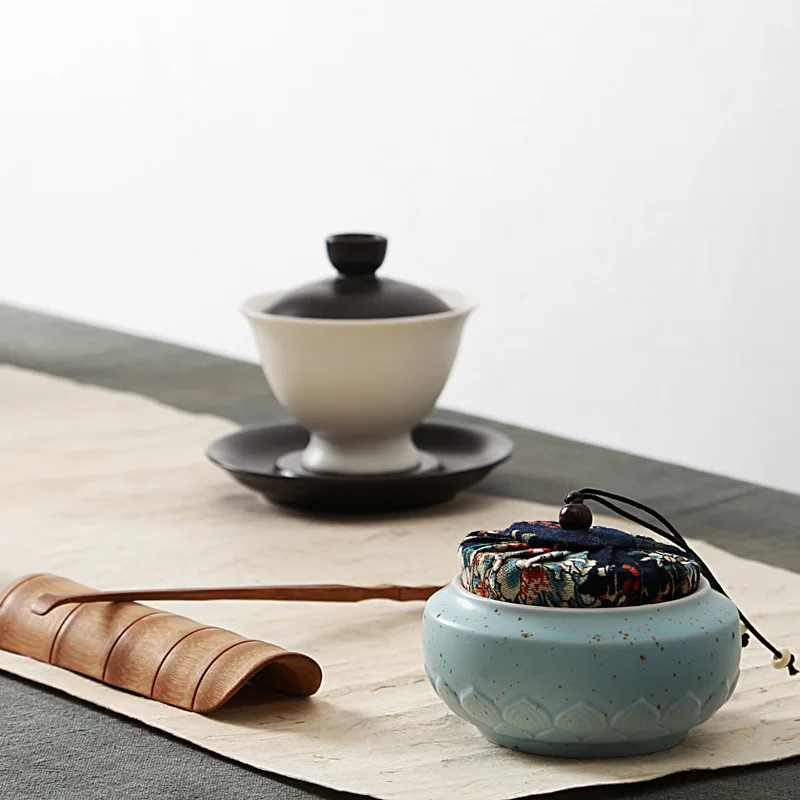 Керамическая банка для чая кунг-фу, китайская чайная посуда, банка для чая, коробка для дома или офиса, аксессуары для чая C