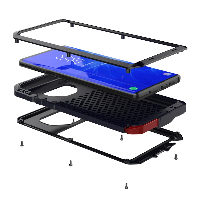 Full Protective Armor Heavy Duty Aluminum Cover Metal Phone Case for Samsung Note 9 8 5 4 3 Galaxy S 6 7 7e 10 e Plus | Мобильные
