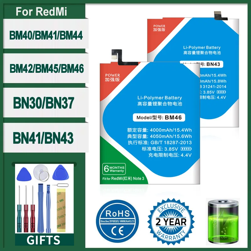 Аккумулятор XDOU M40 BM44 BM42 BM45 BM46 BN30 BN37 BN41 BN43 для Xiaomi Redmi Xiao Red Mi 6 1S 2A 4A Note 2 3 4 X Note4 |