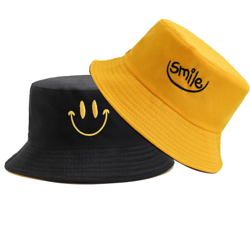 Smiling Bucket Hat унисекс модная кепка в стиле хип-хоп двухсторонняя Кепка уличная