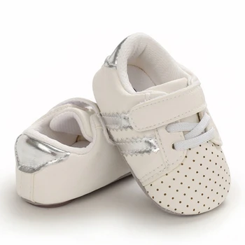 

Baby Boy Shoes Toddler First Walker Soft Sole Sneakers Patchwork Non-slip Breathable PU Hook & Loop Shoes for Baby Boys 0-18M