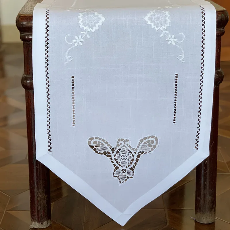 Grelucgo Hemstitch Hecho A Mano Camino De Mesa Beige O Bufan