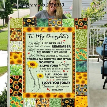 

Throw Blanket TO My Daughter Letter Blanket 3D Print Sherpa Blanket on Bed Home Textiles Blanket HBTY XMAS Gift 44
