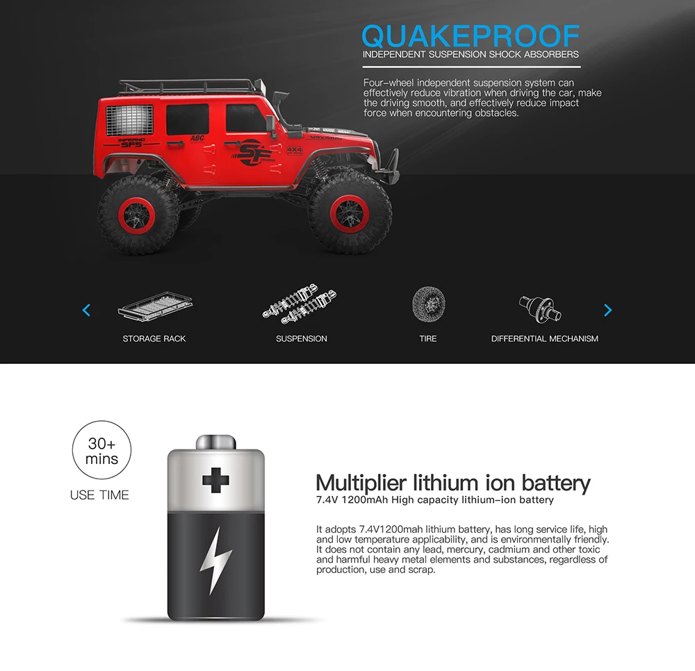 Wltoys 104311 1/10 2,4G 4X4 гусеничный Радиоуправляемый автомобиль пустыня горный рок модели автомобилей с двумя моторами светодиодный головной светильник
