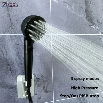 

Zloog Bathroom Matte Black Filter EcoPower Shower Head High Pressure SPA Tourmaline Mineral Balls Vitamin C Shower Head