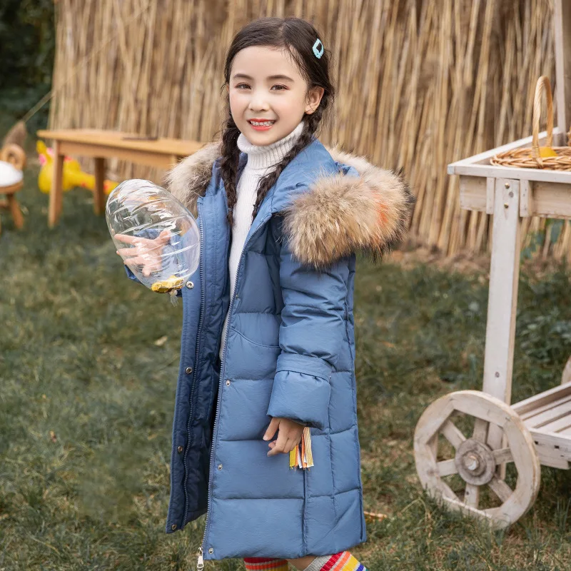 

Fashion Girls Winter Down Jacket Coats Hooded Thick Cotton Padded Jackets Children Parka Kids Winter Warm Coat Long Outerwear