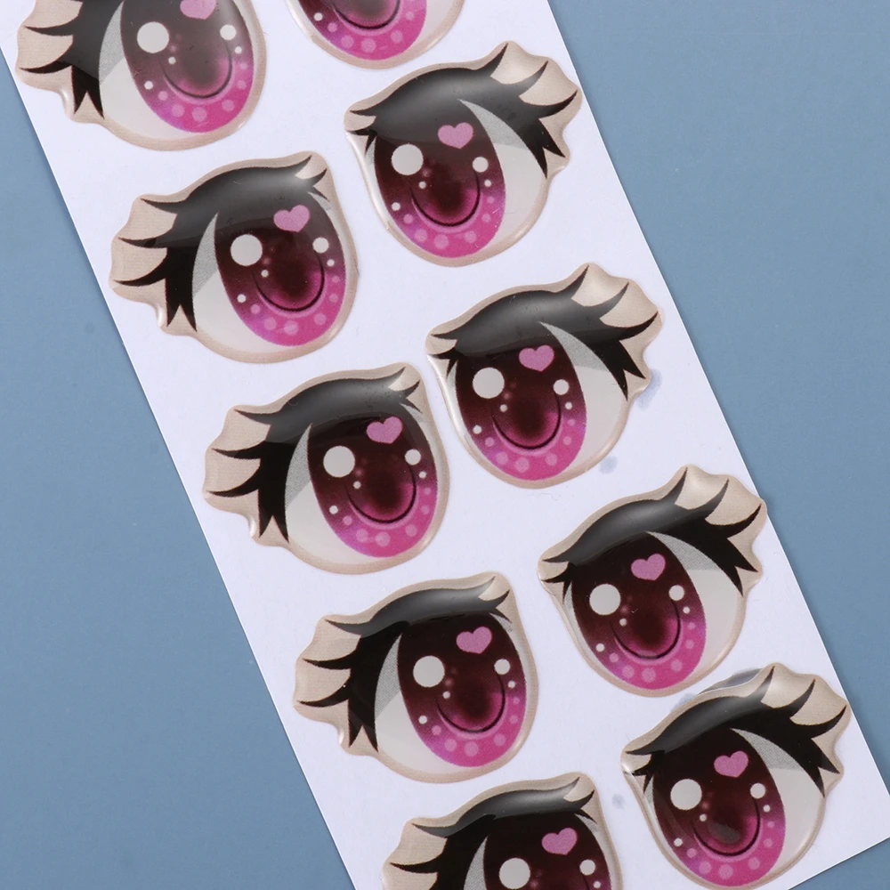 Cute Cartoon Eyes Stickers Anime Figurine Doll Face Organ Paster Long Eyelashes Eyes Clay Decals DIY Doll Accessories 10Pairs doll accessories doll clothes accessories plush doll accessories doll eyelashes
