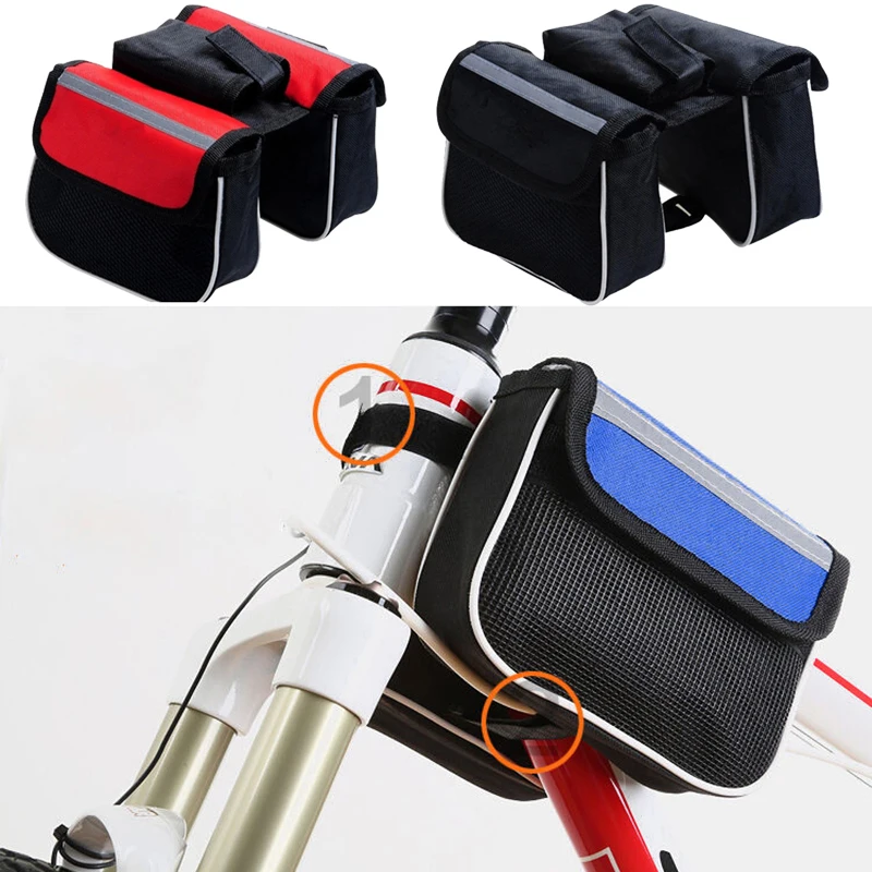 Saddle Double Frame Bag 600D Polyester Riding Accessories Storage Balance