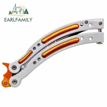 

EARLFAMILY 13cm x 8.8cm for Csgo Skin Butterfly Knife Creative Car Sticker DIY Custom Printing Anime Waterproof Anime Decals