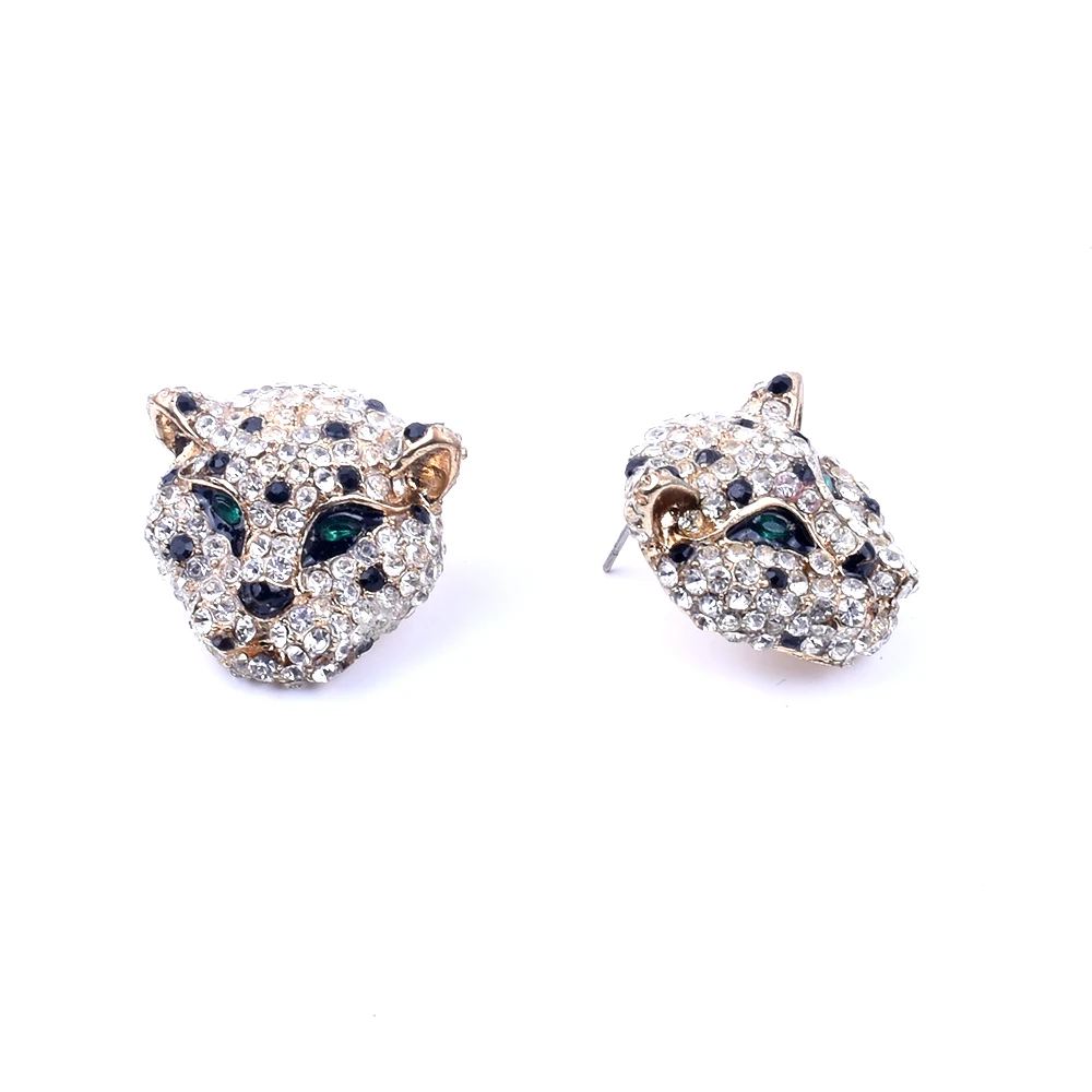 Fashion Punk Rock Special Leopard Head Women Earrings Exaggerated Personality Animal Gold Stud Earrings Charm Statement