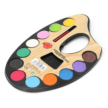 

12 Color Professional Artist Palette Paints Set Hand Wall Textile Painting Brush