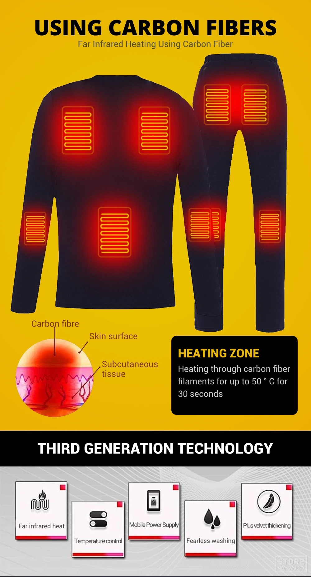 Мужская спортивная Лыжная рубашка с подогревом, нагревательная футболка+ нагревательные колготки, комплект термобелья с электрическим USB подогревом, сохраняющий тепло, для кемпинга, зимы