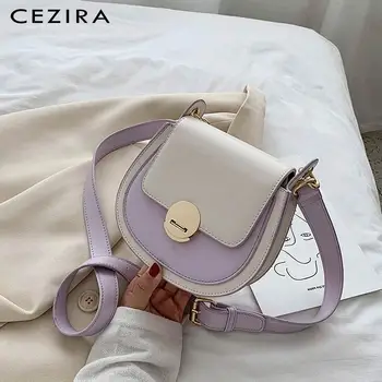 

CEZIRA Women Summer Style PU Leather Crossbody Bag Fashion Female Flap Saddle Bag Ladies Luxury Vegan Leather Messenger Handbags