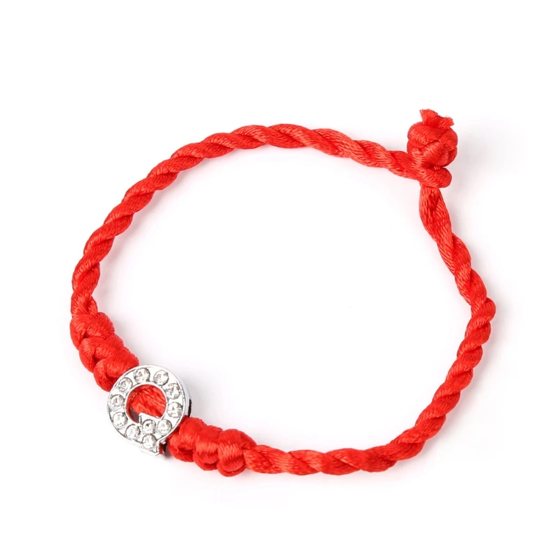 

Valentine's Day Lucky Rope Cord Crystal Letters Red String Couple Bracelets For Lovers U50C