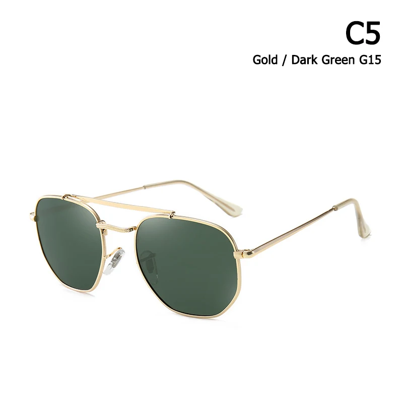 JackJad классические Vinatge 3648 MARSHAL стиль поляризованные солнцезащитные очки для мужчин полигон металлический бренд дизайн солнцезащитные очки Oculos De Sol - Цвет линз: C5 Gold G15