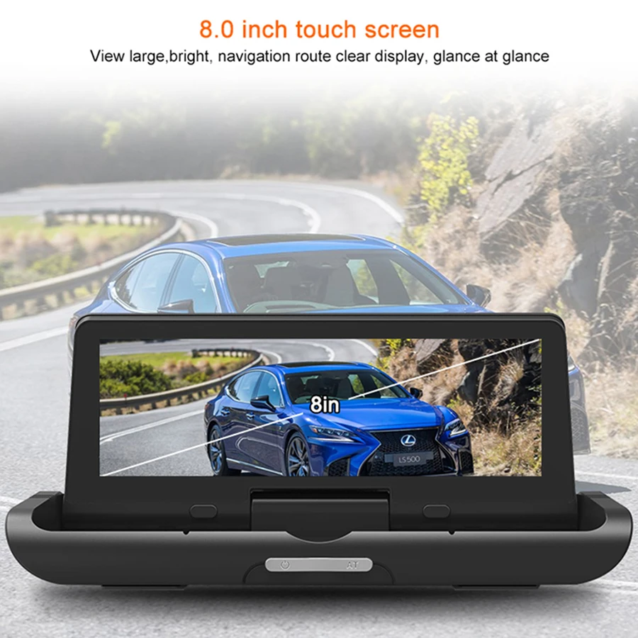 8 дюймов ips 4G авто Android 5,1 FHD 1080P ADAS wifi gps Автомобильный видеорегистратор Камера навигация двойной объектив регистратор мониторинг парковки Bluetooth