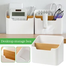 

ABS Plastic Desktop Storage Box Home Office Organizer Adjustable Division Holder Makeup/Remote Control/Pen Box School Supplies