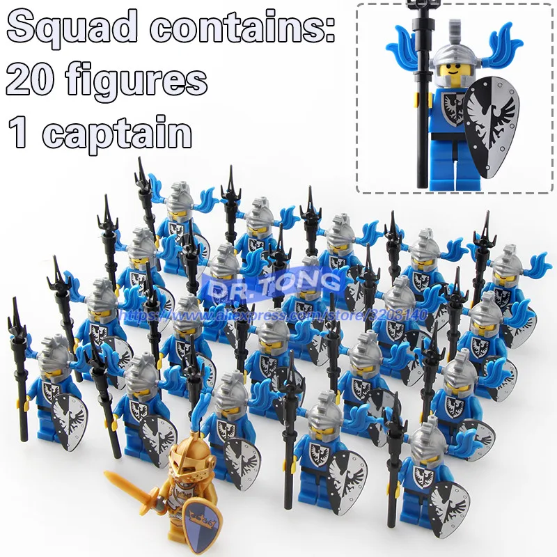 9819C 20PCS 9802A 21 шт./лот, фигурки «Игра престолов», «лед и огонь», серебро, золото, рыцарь, белые ходунки, армейские строительные блоки, игрушки, подарки для детей - Цвет: 9819C 20PCS 9802A