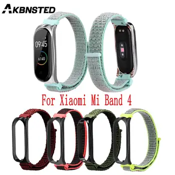 

AKBNSTED For Xiaomi Mi Band 4 Smart Band Colorful Nylon Cloth Watch Strap For Xiaomi Mi Band 4 Sport Watch Replace Wristband