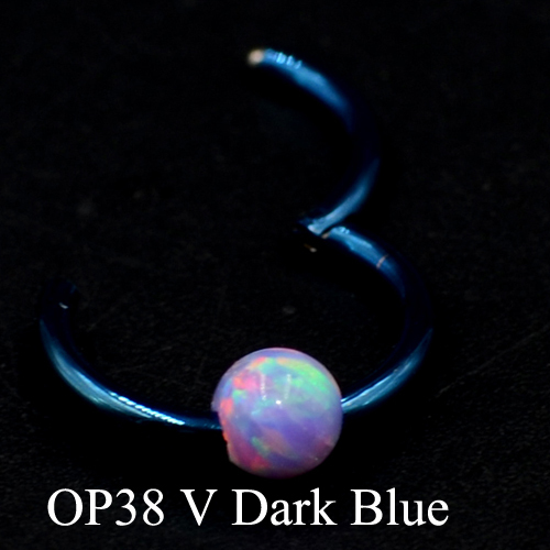 1Piece G23 18g&16gTitanium Opal Segment Hinged Ring Septum Nose Clicker Piercing Nose Lip Earrings Helix Nose Piercing