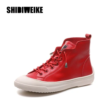 

2020 New Comfortable women's boots fashion casual Flat with women Booties autumn winter Female sneakers v964