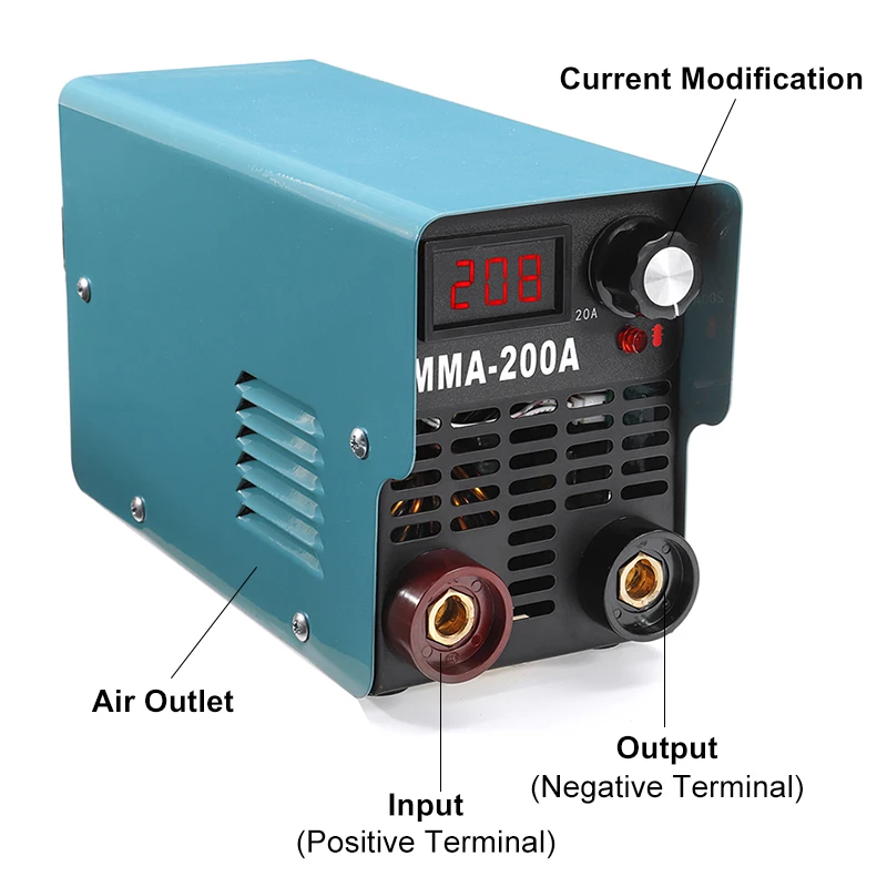 Мини бтиз инвертор сварочный аппарат дуговой сварки MMA-200 сварщиков 220V 200A с ручной фиксацией маска светодиодный Дисплей