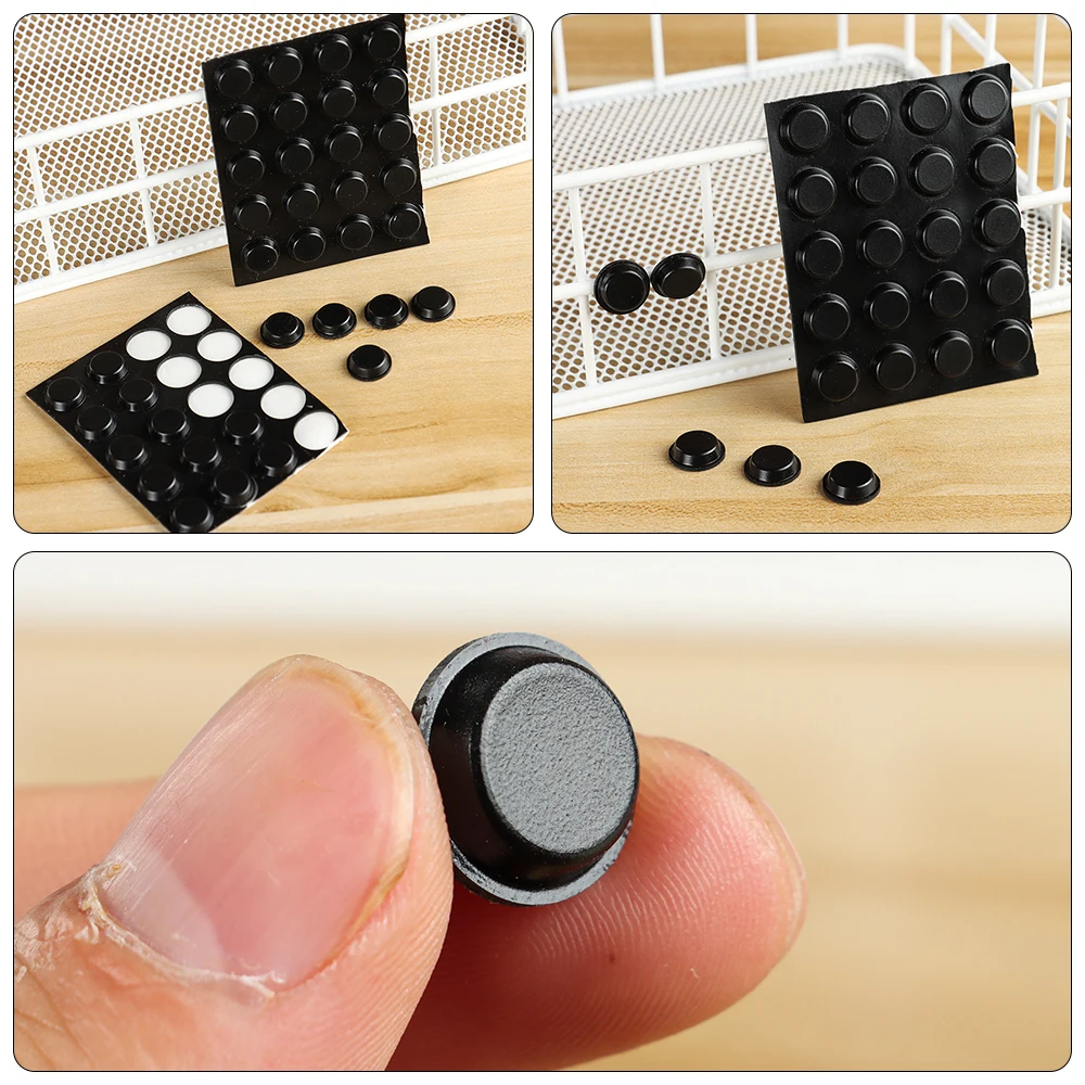 20Capsules Self-Adhesive Black Anti Slip Furniture Feet Pad Rubber Plastic Bumper Damper Shock Absorber Round Silicone Feet Pads chair leg caps furniture leg pads furniture foot pads furniture leg caps rubber furniture feet pads furniture feet