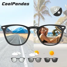 CoolPandas фотохромные поляризационные очки для вождения очки ночного видения сменные цветные очки Женские Мужские квадратные zonnebril heren