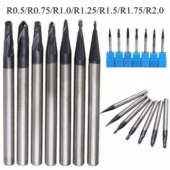 

7pcs Tungsten Carbide 2 Flutes Ball Nose End Mill Engraving CNC Radius Set