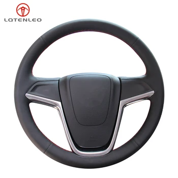 

LQTENLEO Black Artificial Leather Steering Wheel Cover For Opel Astra J Zafira 2010-2016 Buick Encore Cascada Verano 2013-2019