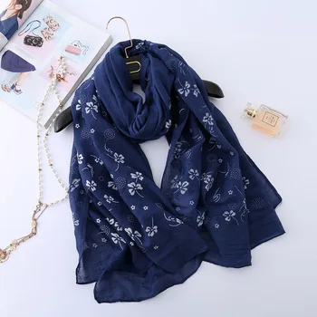 

Fashion Print Women Winter Scarf Solid Plain Bubble Cotton Foulard Glitter Hijab Muslim Scarves Pashmina Shawl Wraps