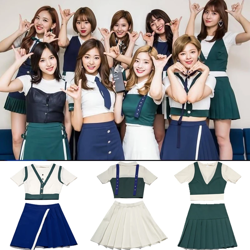 Kpop Twice Same 21 New Summer Stage Show Cheerleader Graduation Tshirt And Skirt Two Piece Set Women College Style 2 Piece Set Dress Suits Aliexpress Kpop Twice Same 21 New Summer Stage Show Cheerleader Graduation Tshirt And Skirt Two Piece Set Women College Style 2 Piece Set Dress Suits Aliexpress